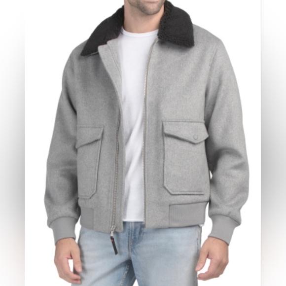 Robert Graham Other - Robert Graham Gray Field Jacket With Black Sherpa Collar